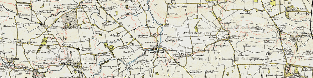 Old map of Ponteland in 1901-1903