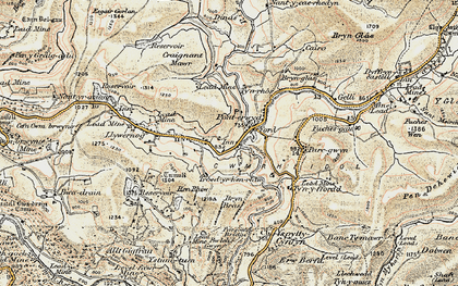 Old map of Ponterwyd in 1901-1903