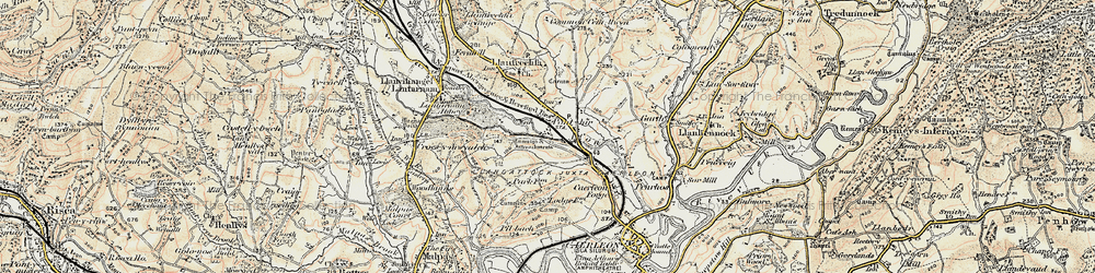 Old map of Ponthir in 1899-1900