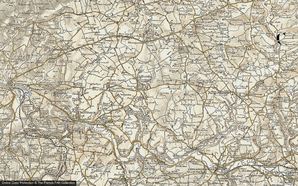 Old Map of Ponthirwaun, 1901 in 1901