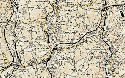 Old map of Pontllanfraith in 1899-1900