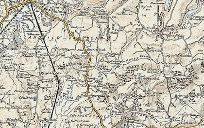 Old map of Pontlliw in 1900-1901
