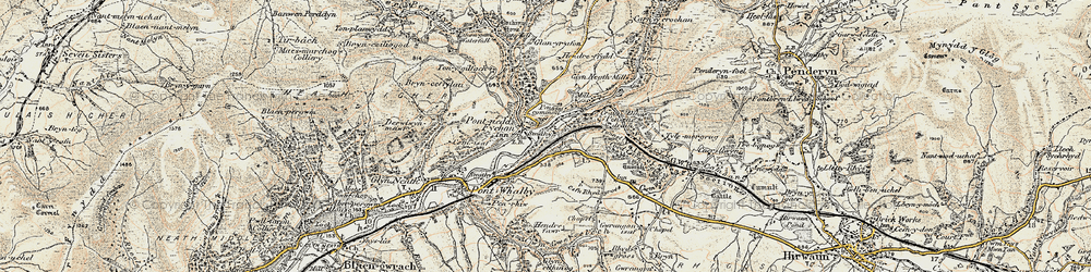 Old map of Pontneddfechan in 1900