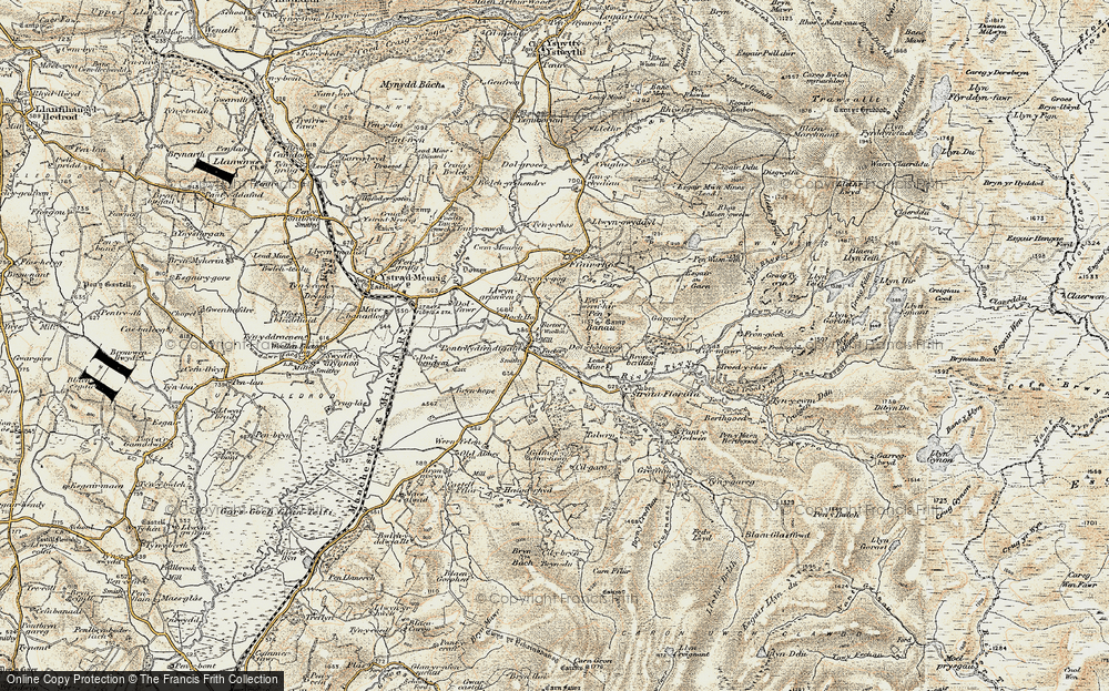Old Map of Historic Map covering Brynhope in 1901-1903