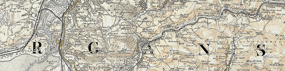 Old map of Pontrhydyfen in 1900-1901