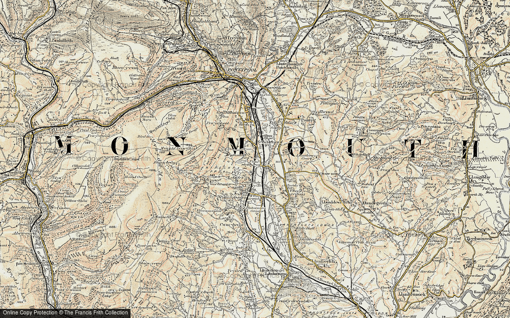 Old Map of Pontrhydyrun, 1899-1900 in 1899-1900