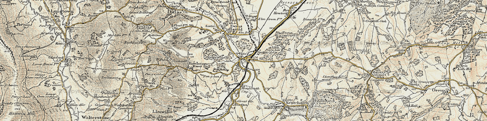Old map of Pontrilas in 1900