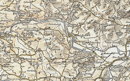 Old map of Pontrobert in 1902-1903