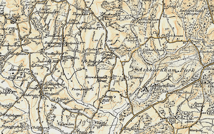 Old map of Ponts Green in 1898