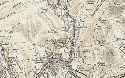 Old map of Buarth y Caerau in 1900