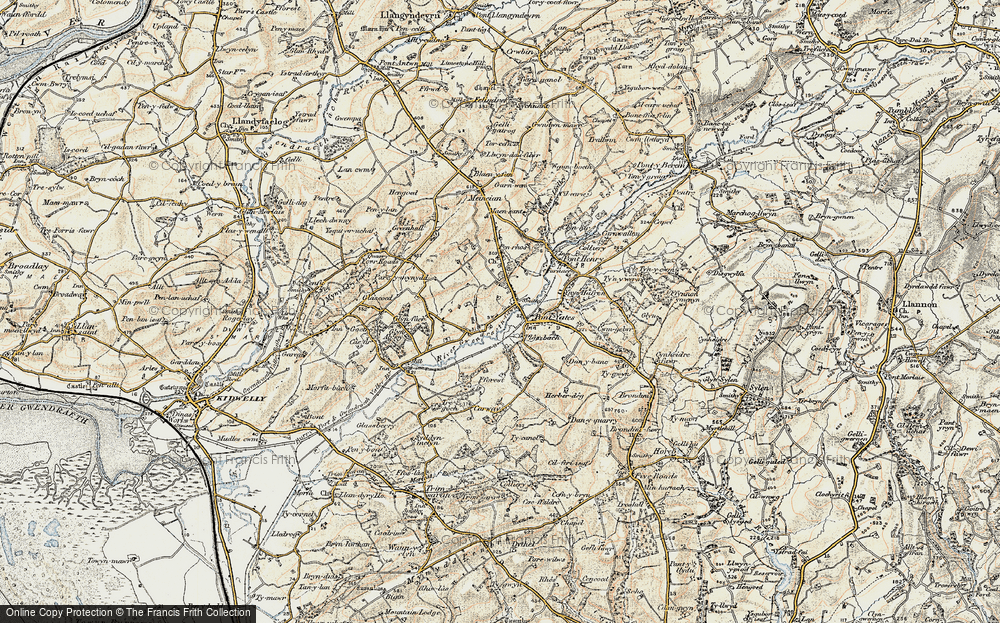 Old Map of Pontyates, 1901 in 1901