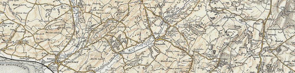 Old map of Pontyates in 1901