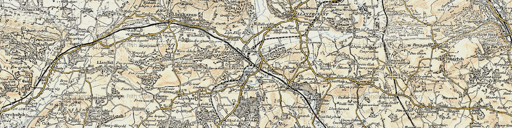 Old map of Pontyclun in 1899-1900
