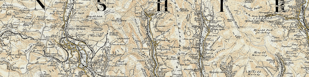 Old map of Bryndefaid in 1900