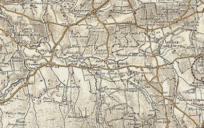 Old map of Pontyglasier in 1901