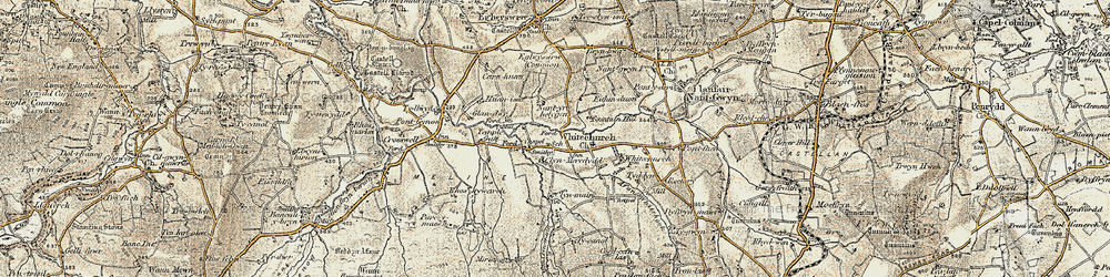 Old map of Pontyglasier in 1901
