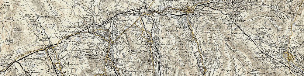 Old map of Pontygof in 1899-1900
