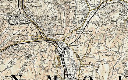 Old map of Pontymoel in 1899-1900