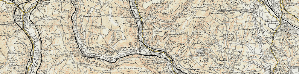 Old map of Pontywaun in 1899-1900