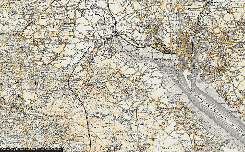 Old Map of Pooksgreen, 1897-1909 in 1897-1909