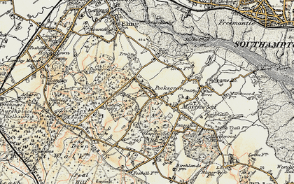 Old map of Pooksgreen in 1897-1909
