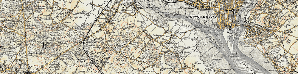 Old map of Langley Lodge in 1897-1909