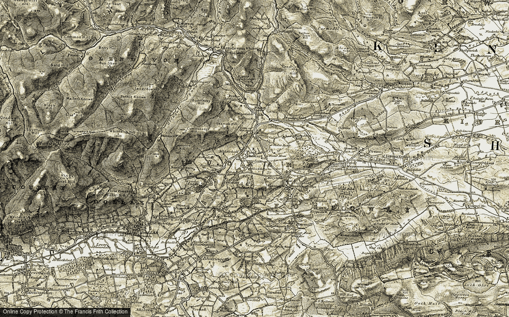 Old Map of Historic Map covering Blairhill in 1904-1908