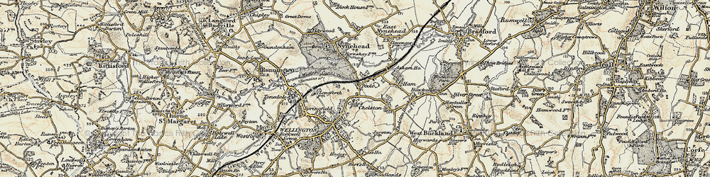 Old map of Poole in 1898-1900