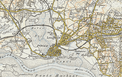 Old map of Poole in 1899-1909