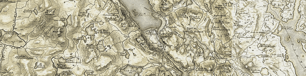 Old map of Boor Rocks in 1908-1910