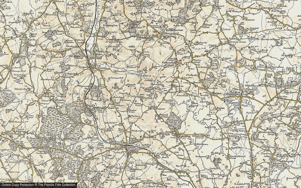 Old Map of Historic Map covering Pauntley Court in 1899-1900
