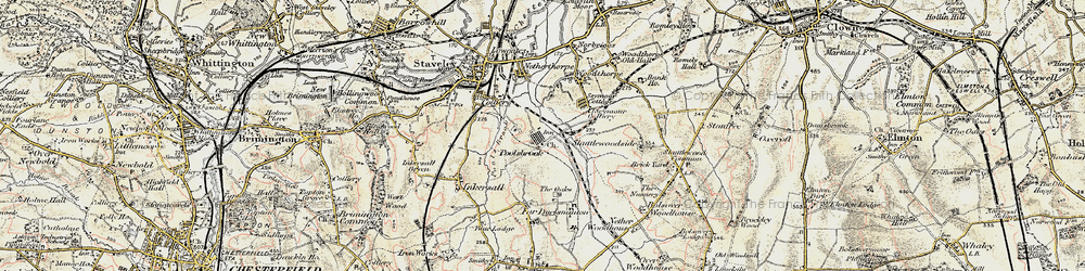 Old map of Poolsbrook in 1902-1903