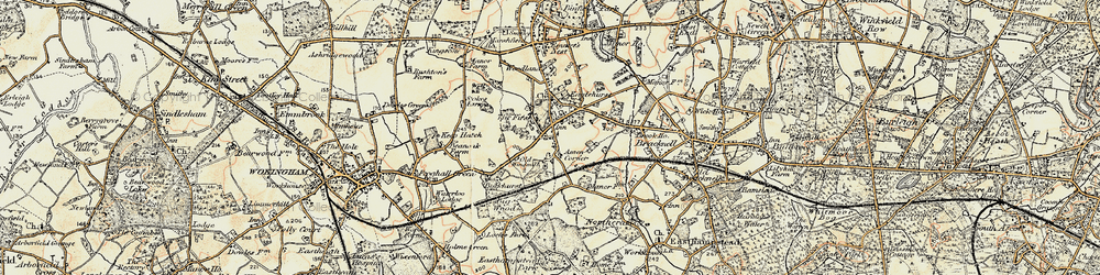 Old map of Popeswood in 1897-1909