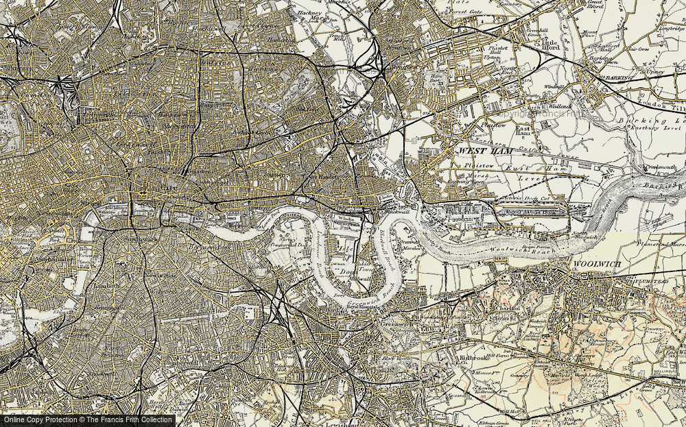 Old Map of Poplar, 1897-1902 in 1897-1902