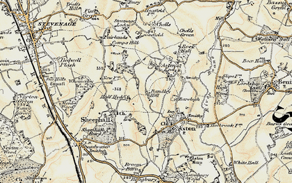 Old map of Poplars in 1898-1899