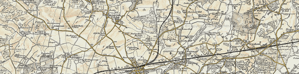 Old map of Popley in 1897-1900