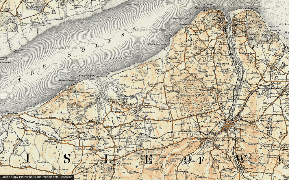 Old Map of Porchfield, 1899-1909 in 1899-1909
