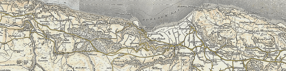 Old map of Porlock Weir in 1900