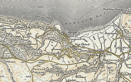 Old map of Porlockford in 1900