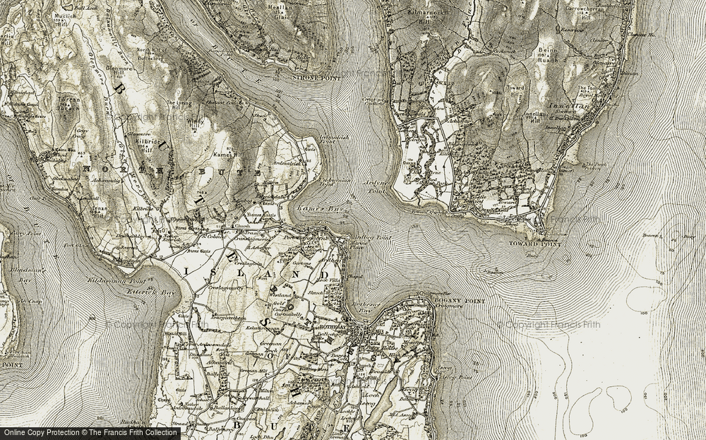 Old Map of Historic Map covering Ardmaleish in 1905-1907