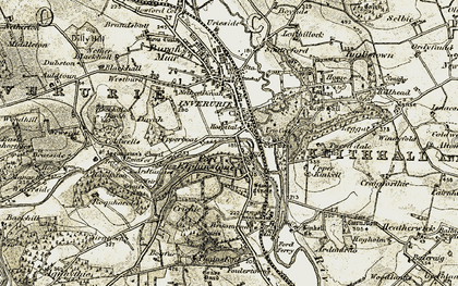 Old map of Backhill of Davah in 1909-1910