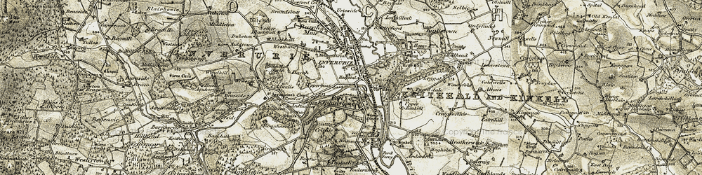 Old map of Backhill of Davah in 1909-1910