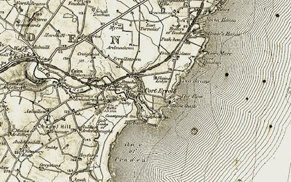 Old map of Port Erroll in 1909-1910