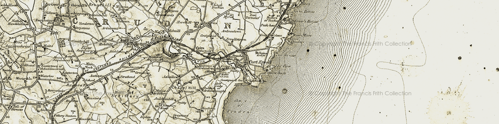 Old map of Port Erroll in 1909-1910