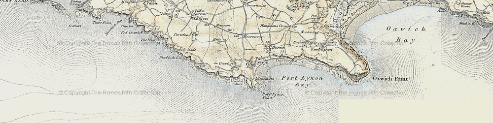 Old map of Port-Eynon in 1900-1901