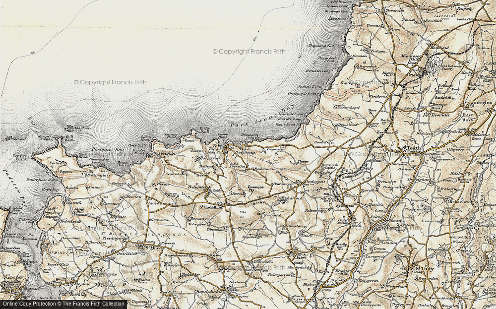 Old Map of Port Gaverne, 1900 in 1900