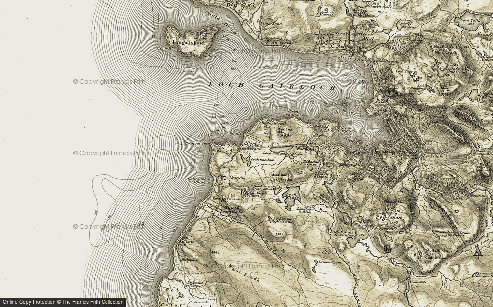 Old Map of Historic Map covering Badantionail in 1908-1909
