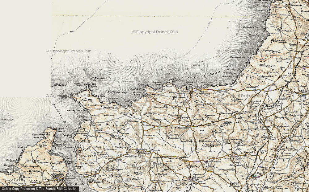 Old Map of Historic Map covering Doyden Point in 1900