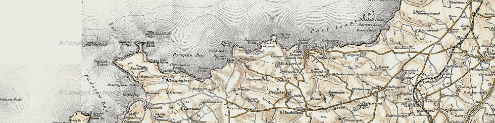 Old map of Port Quin in 1900