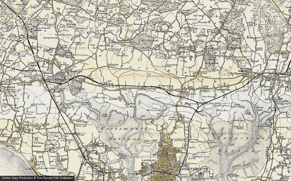 Old Map of Port Solent, 1897-1899 in 1897-1899